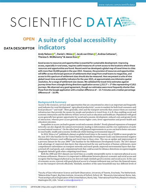 A suite of global accessibility indicators | Scientific Data - wintechmobiles.com