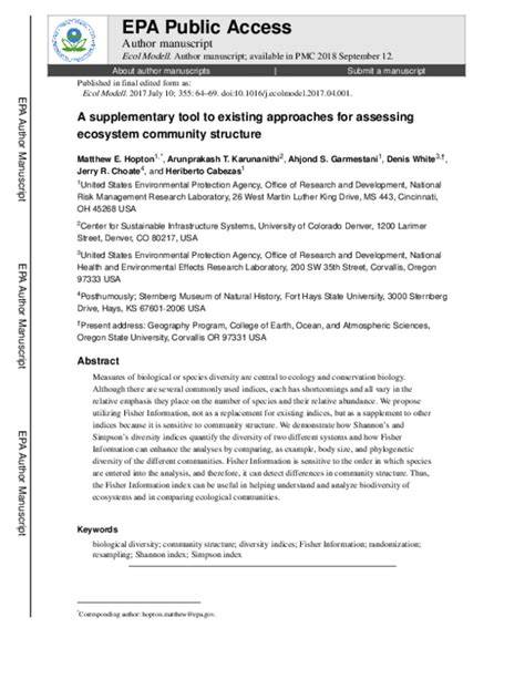 A supplementary tool to existing approaches for assessing ecosystem ... - raincitystudios.com