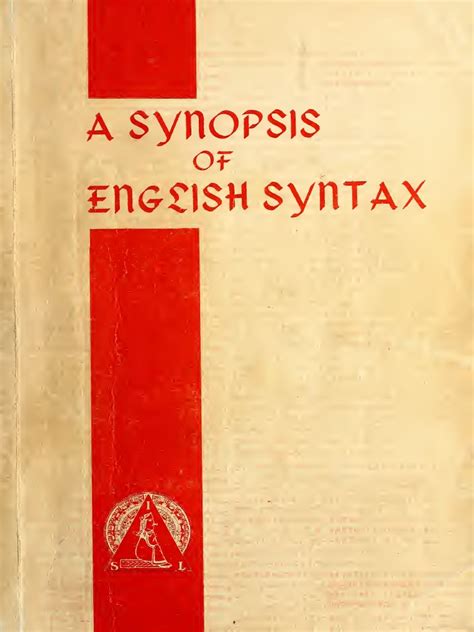 A SYNOPSIS OF ENGLISH SYNTAX pdf