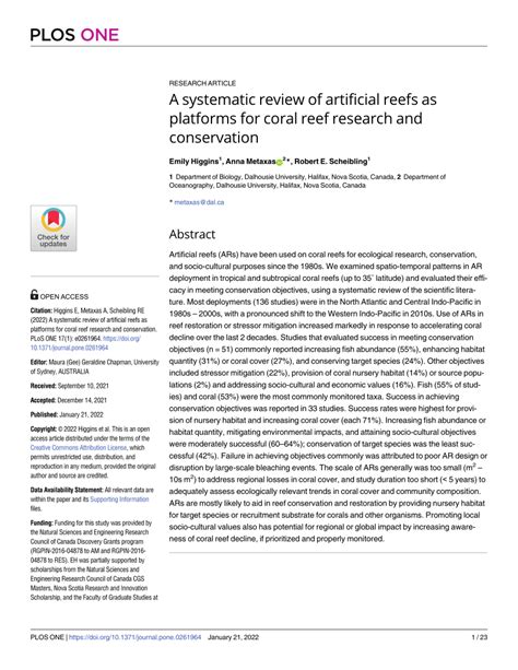 A systematic review of artificial reefs as platforms for … - muktibox.com