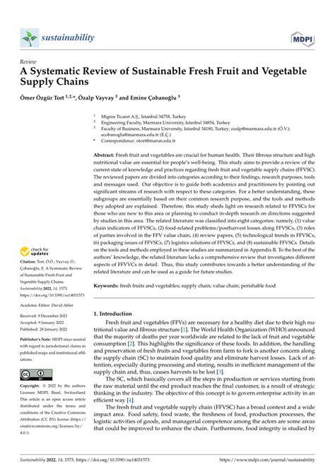 A systematic review of sustainable fruit and vegetable waste recycling ... - raincitystudios.com