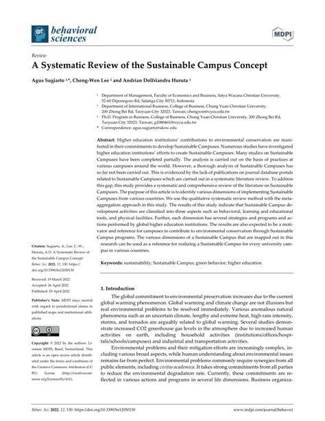 A Systematic Review of the Sustainable Campus Concept - raincitystudios.com