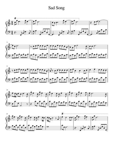 A Sad Song sheet music for Piano download free in PDF or MIDI