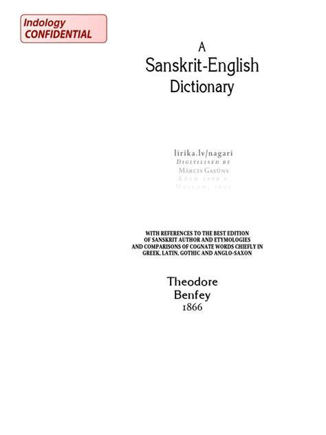 A Sanskrit English Dictionary Theodore Benfey 1866