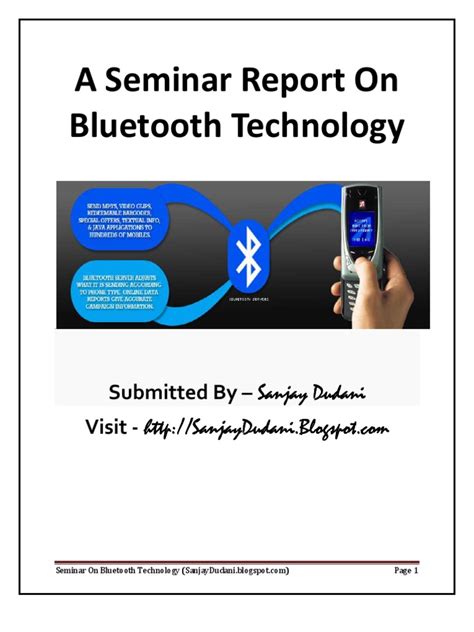 A Seminar On Bluetooth Technology Updated