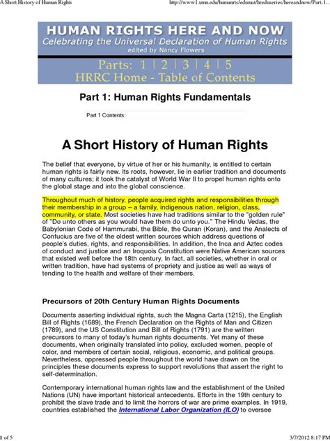 A Short History of Human Rights Date pdf