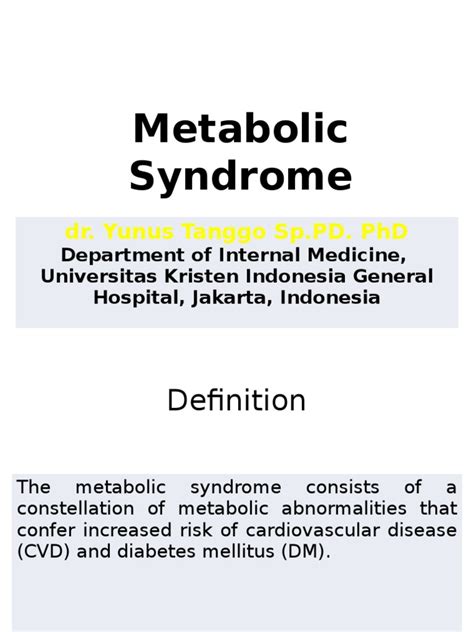 A Short History of the Metabolic Syndrome Definitions