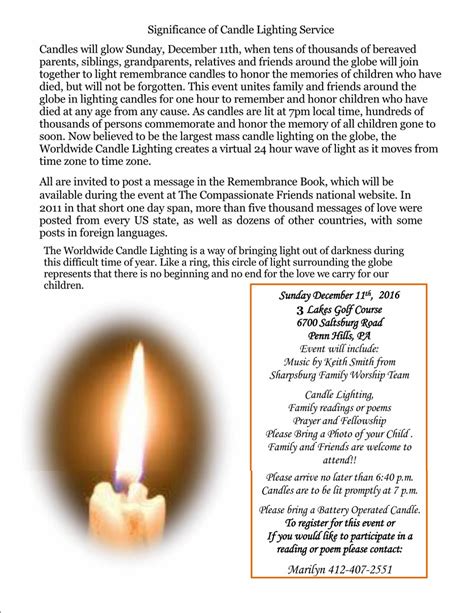 A Simple Funeral Service Script with Candle Lighting and Reading