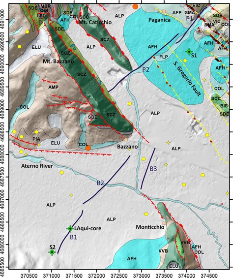 A Simplified Geological Map Of The Middle Aterno Basin Modified Download Scientific Diagram