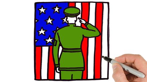 A Soldier Saluting Drawing