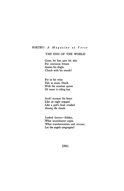 A Song on the End of the World - Poetry Foundation