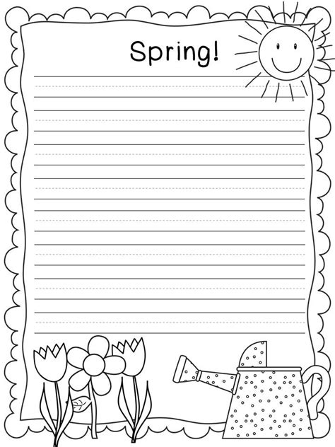 A Sunny Day In First Grade Spring Writing Spring Writing Spring Writing Paper First Grade Writing
