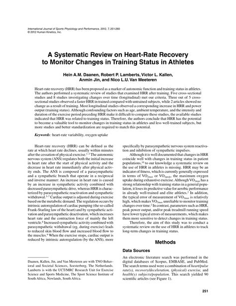 A Systematic Review on Heart-Rate Recovery to Monitor Changes …