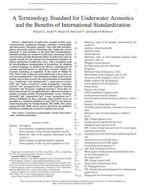 A Terminology Standard for Underwater Acoustics and … - raincitystudios.com