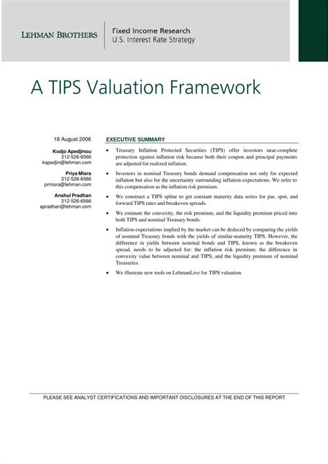 A TIPS Valuation Framework - New York University