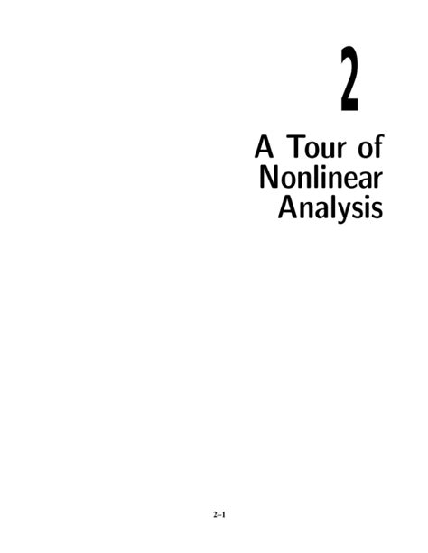 A Tour of Nonlinear Analysis