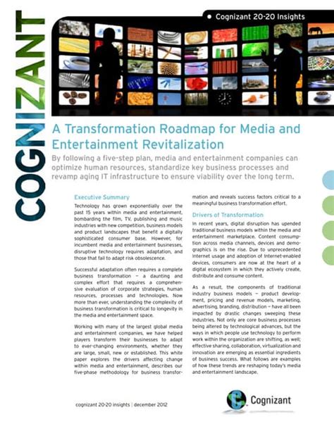 A Transformation Roadmap for Media and Entertainment Revitalization