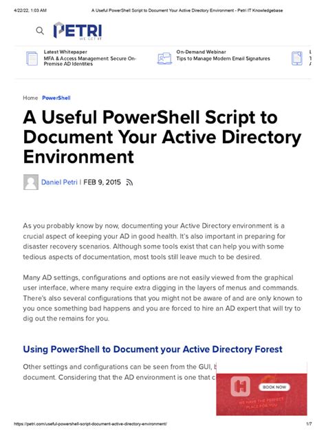 A Useful PowerShell Script to Document Your Active Directory