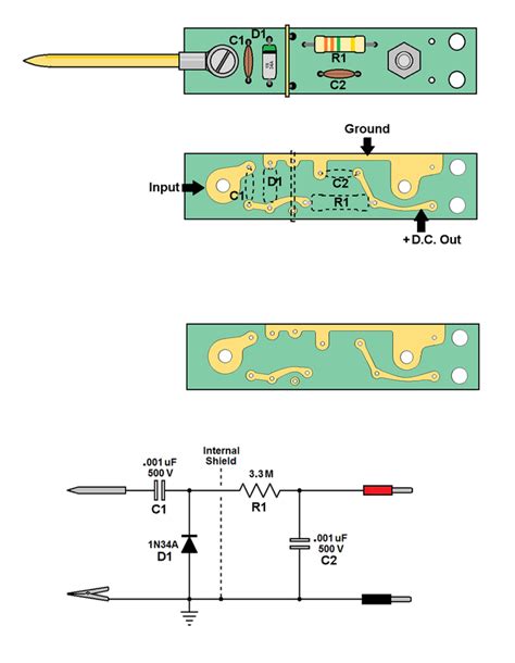 A basic RF Probe for use with a digital meter or VTVM - Rob