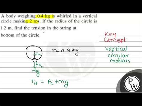 A body weighing $0.4\\;kg$ is whirled in a vertical circle with a ...