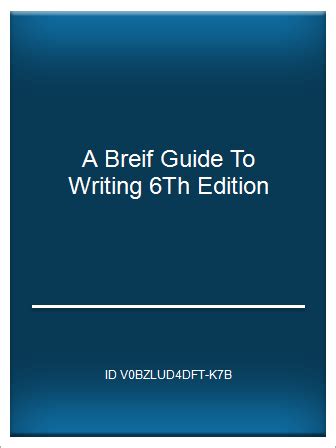 A breif guide to writing 6th edition. - Principles of physics 10th edition international student version solution manual.