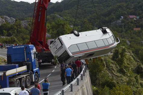 A bus plunges into a ravine in Montenegro, killing at least 2 and injuring several