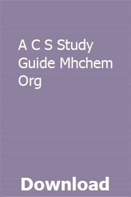 A c s study guide mhchem org. - Aus dem zeitalter des humanismus und der reformation.