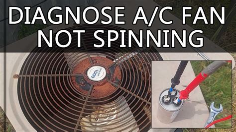 A c unit fan not spinning. In today's video, we will diagnose an outside air conditioner unit whose fan is not spinning although it does make a hum when the A/C is turned on. I will u... 