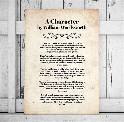 A character by William Wordsworth