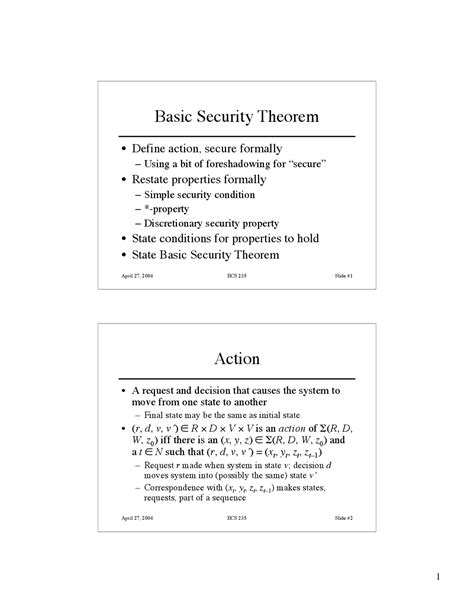 A comment on the basic security theorem