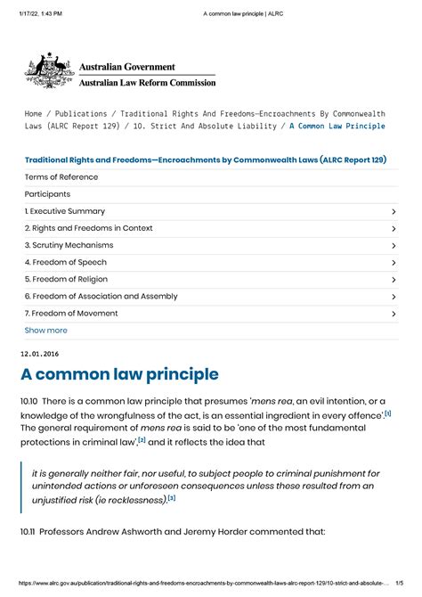 A common law principle ALRC