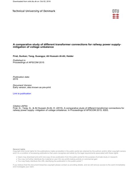 A comparative study of different transformer connections for …