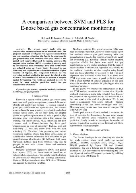 A comparison between SVM and PLS for E-nose based gas …