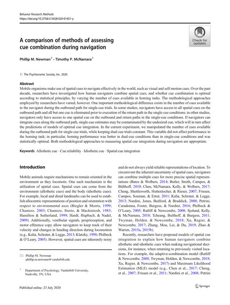 A comparison of methods of assessing cue combination during