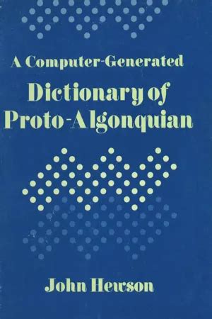 A computer generated dictionary of proto algonquian by john hewson. - Manual wiring diagram 1uz fe vvt.