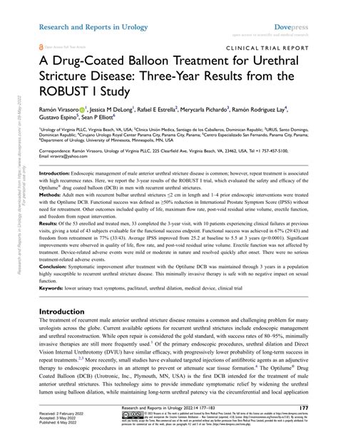 A drug-coated balloon treatment for urethral stricture disease: …