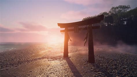 Blood-Stained Shrine. On the western side of Iki Island is where you will find this Wind Shrine in Ghost of Tsushima Director's Cut. The imagery used is reminiscent of Bloodborne and Yarnham, and to solve this shrine, you will need to get your hands dirty. The scroll here reads: The first green of spring. sickens to black, decaying, plagued .... 