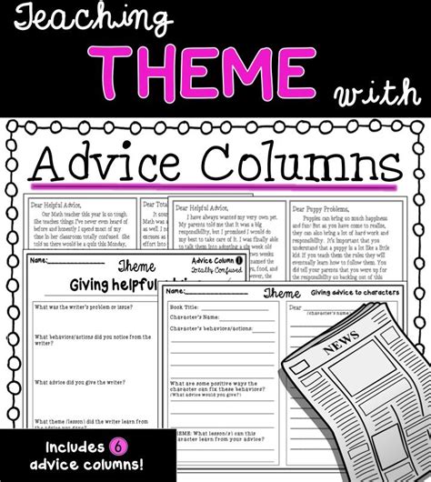 A fun and unique way to teach theme! Includes SIX scaffolded advice