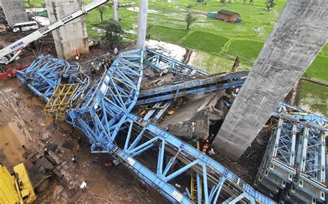 A gantry has collapsed at the construction site of a bridge in India, killing at least 17 workers