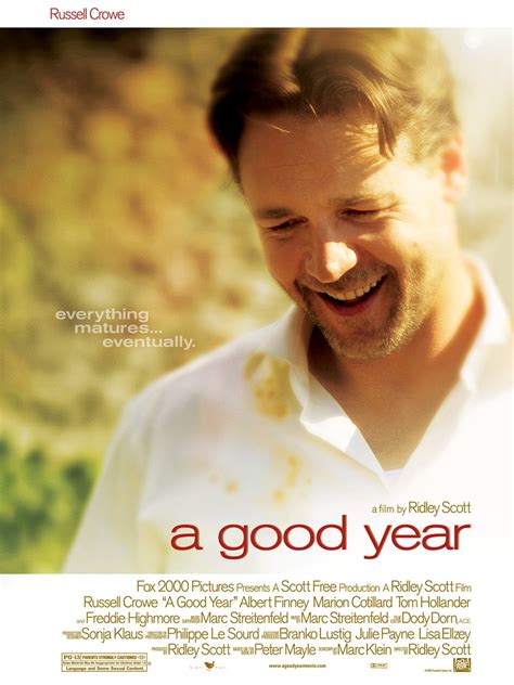 Oct 16, 2006 · A Good Year (2006) Reviewed by Paul Arendt. Updated 27 October 2006. Contains strong language and moderate sex references. Ridley Scott's sun-dappled tale of wine-making in the wilds of Provence ... . 