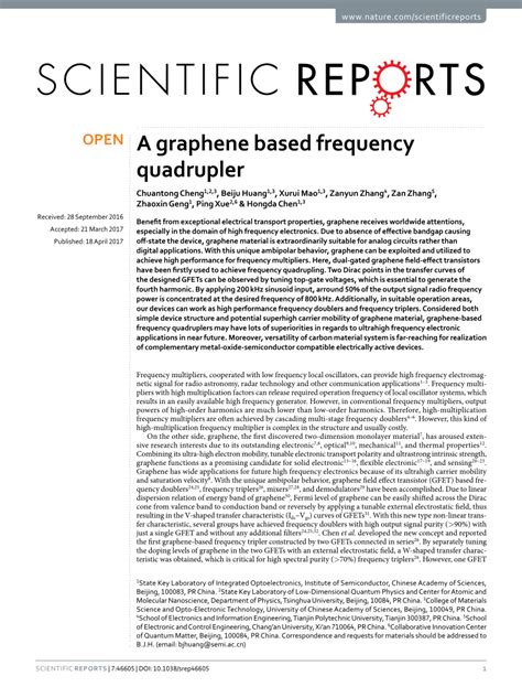 A graphene based frequency quadrupler Scientific Reports