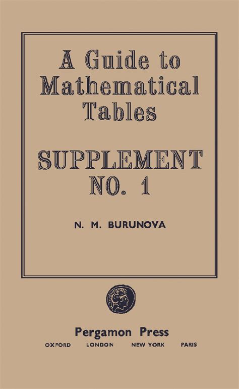 A guide to mathematical tables by n m burunova. - Citroen xsara picasso rx4 owners manual.