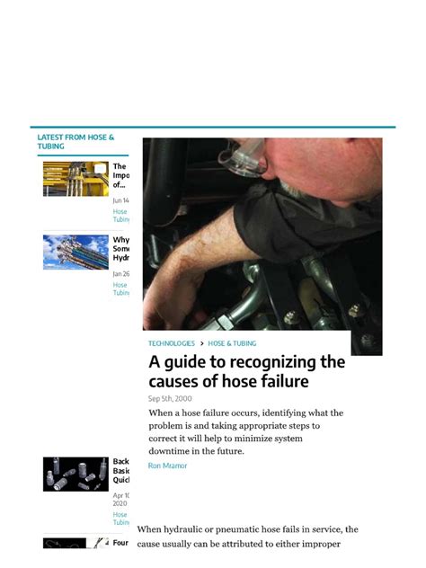 A guide to recognizing the causes of hose failure