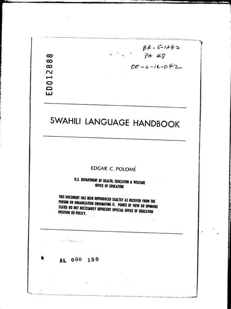 A handbook of the swahili language reprint london 1887 edition. - Denyo single phase generator parts manual.