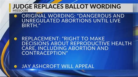 A judge has rewritten Missouri ballot summary language that described 'dangerous' abortions