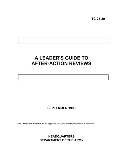 A leader s guide to after action reviews tc 25. - Onan 2800 microlite generator maintenance manual.
