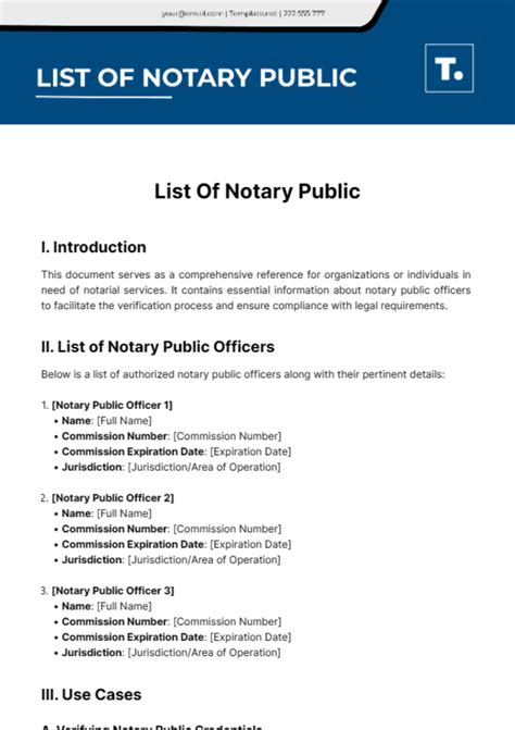 A list of notaries