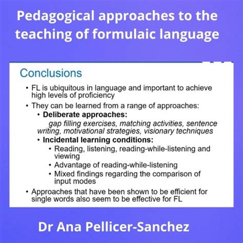 A look at Pedagogical approaches to the teaching of formulaic …