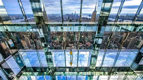 A look at the new glass box observation deck opening high above …