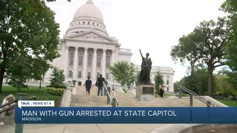 A man seeking Wisconsin’s governor illegally brought guns to the state Capitol  –  twice in one day
